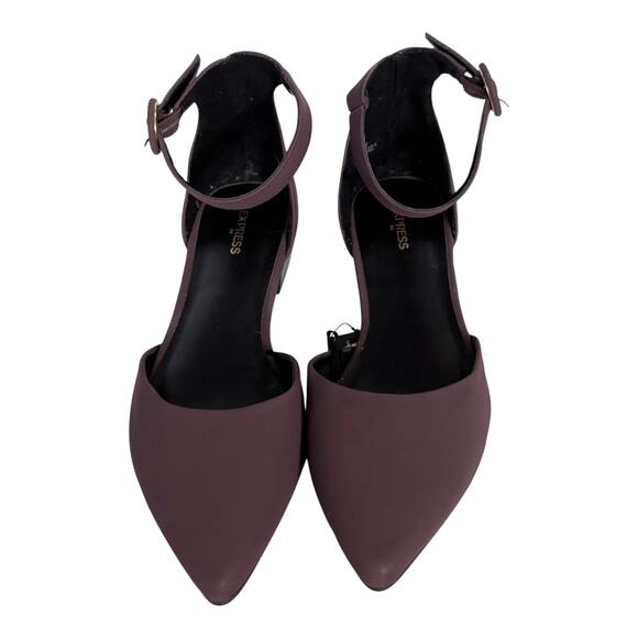 Burgundy Express Block Flats With Ankle Strap 7 - Picture 11 of 13